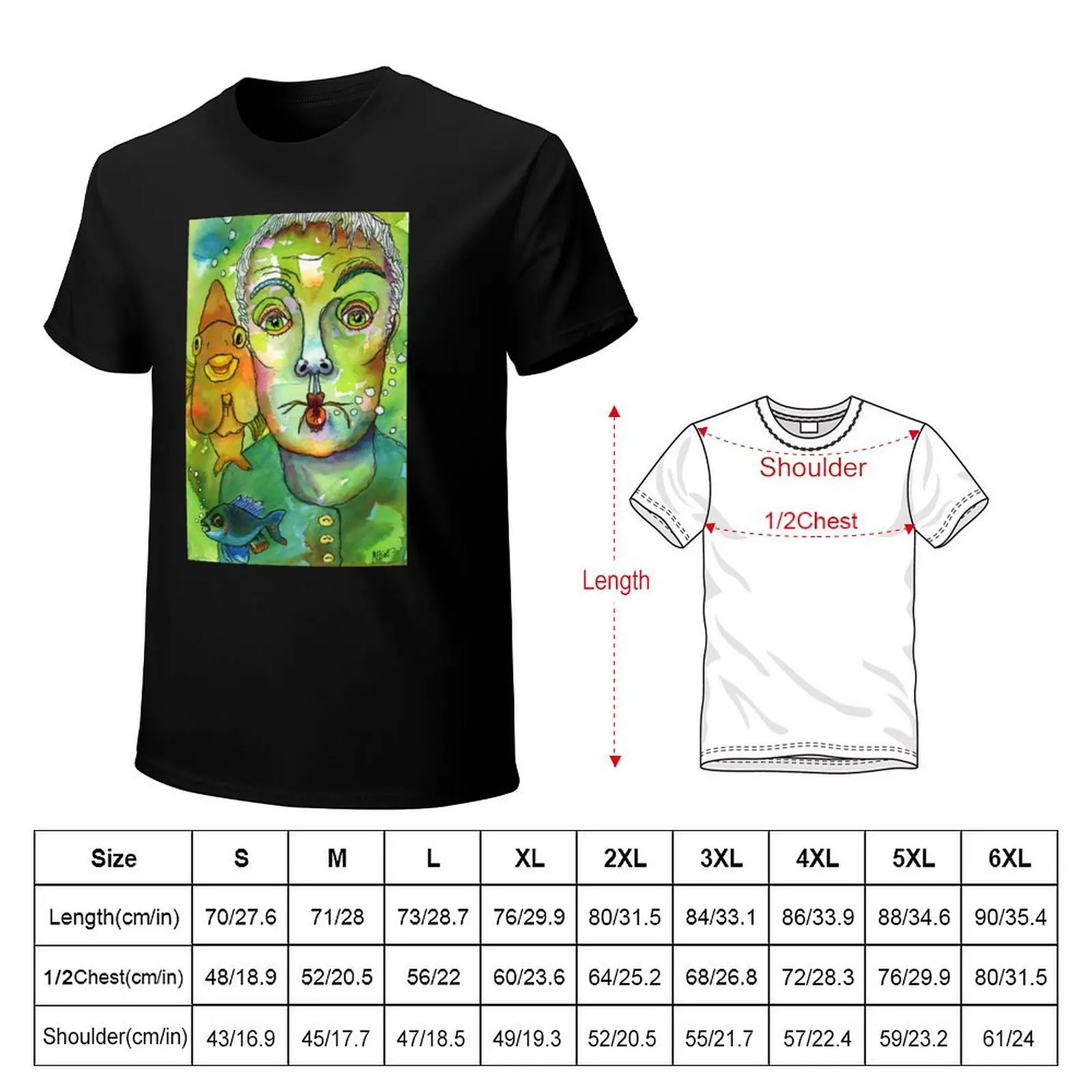 Something's fishy T-Shirt Casual Loose Short Sleeve Tee for Men