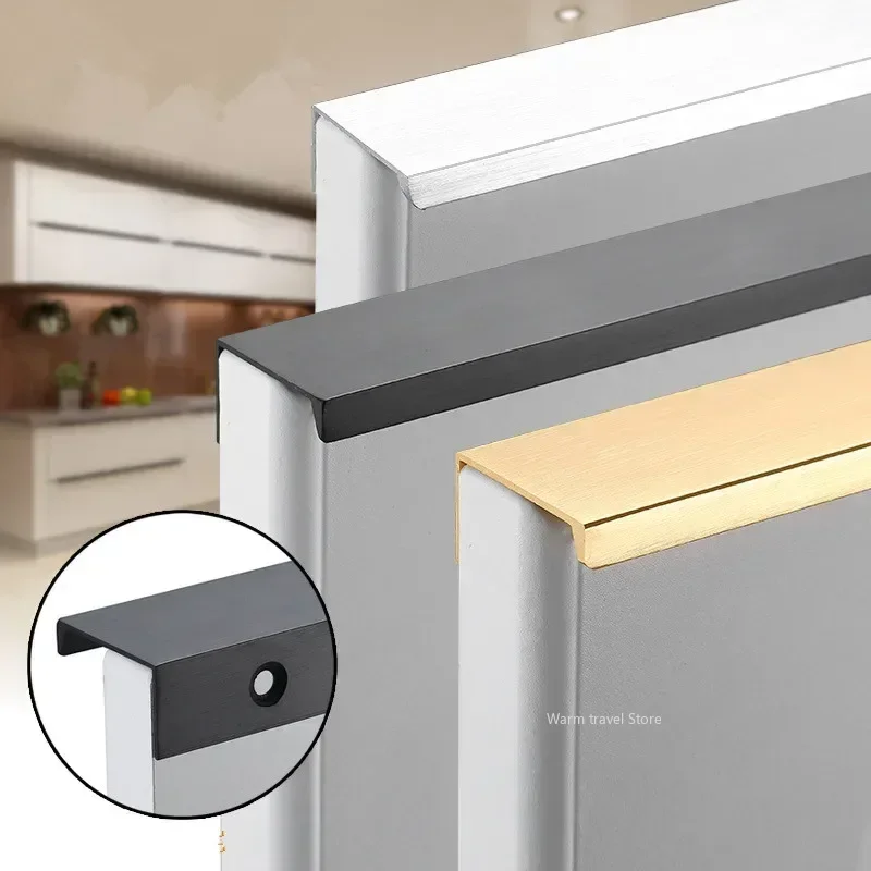 Schwarz Silber Gold Langer Streifengriff Streifengriff aus Aluminiumlegierung Küchenschrankgriffe Kleiderschrank Schubladenknöpfe Möbelgriffe