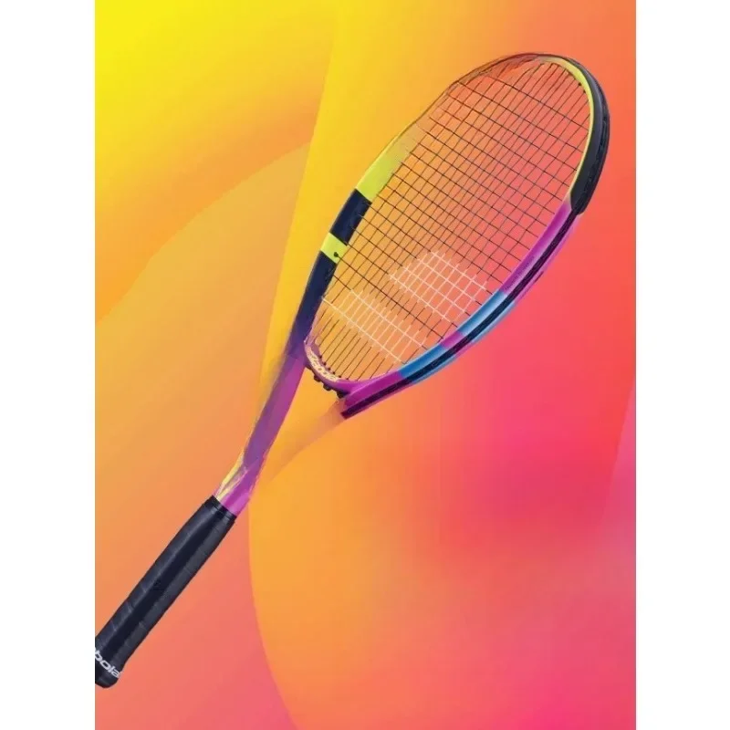 Full Carbon Lightweight Tennis Racket Beginner Advanced Player Sports Equipment Black Yellow