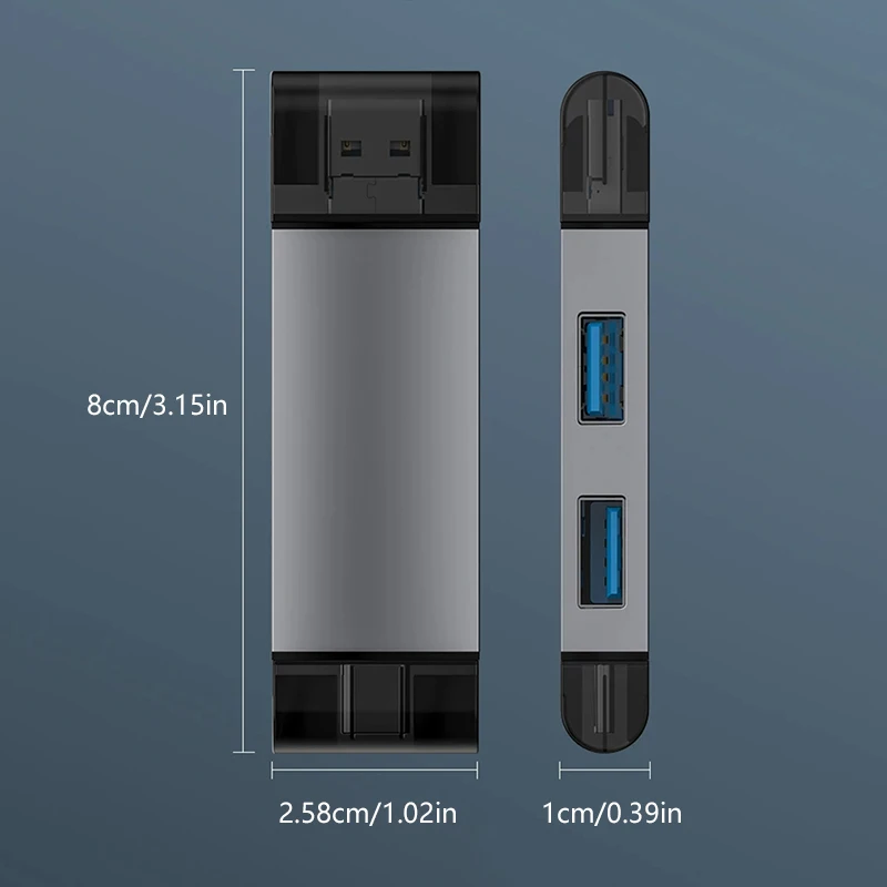 7-in-1 Metal Card Reader Car Charger Qualcomm Car Charger Head Multifunctional Multi Socket Mini Card Reader Expansion Dock