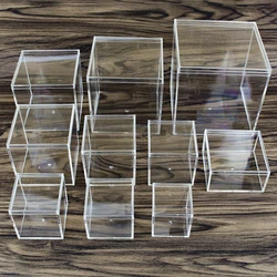 1Pc Transparent Acrylic Boxes With Cover Plastic Organizer Small Gift Square Packing Box Food Candy Storage Container For Home