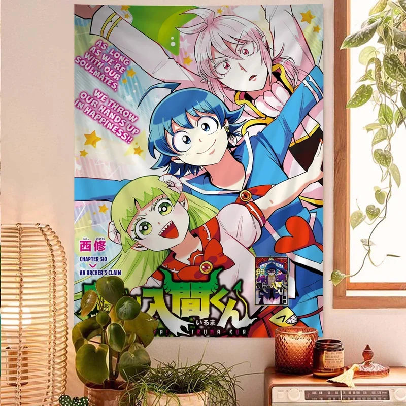 Welcome To Demon School Iruma-kun DIY Wall Tapestry Hanging Tarot Hippie Wall Rugs Dorm INS Home Decor # 0@