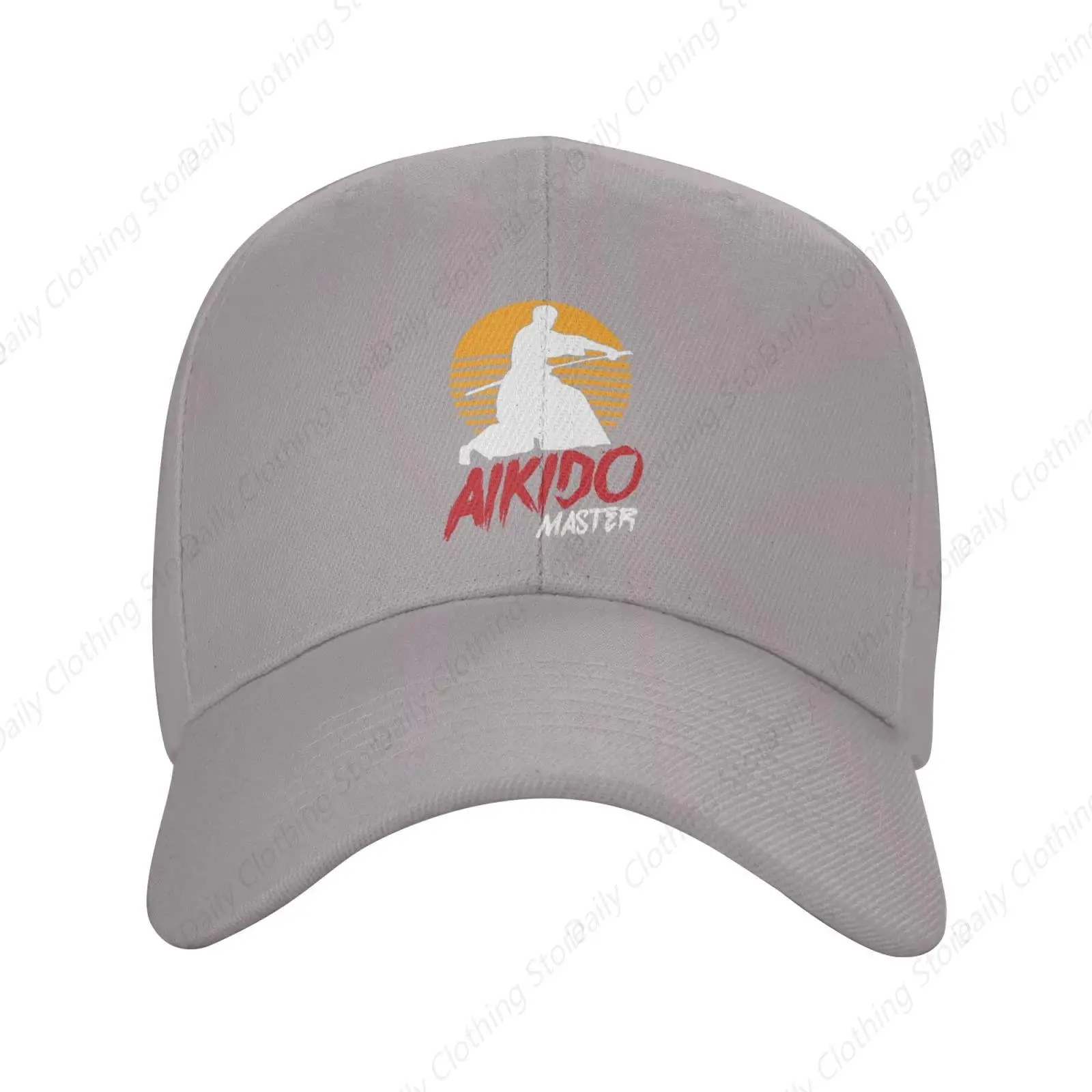 Aikido Master Peaked Hat Adjustable Solid Color Curved Peaked Cap Unisex Baseball Cap