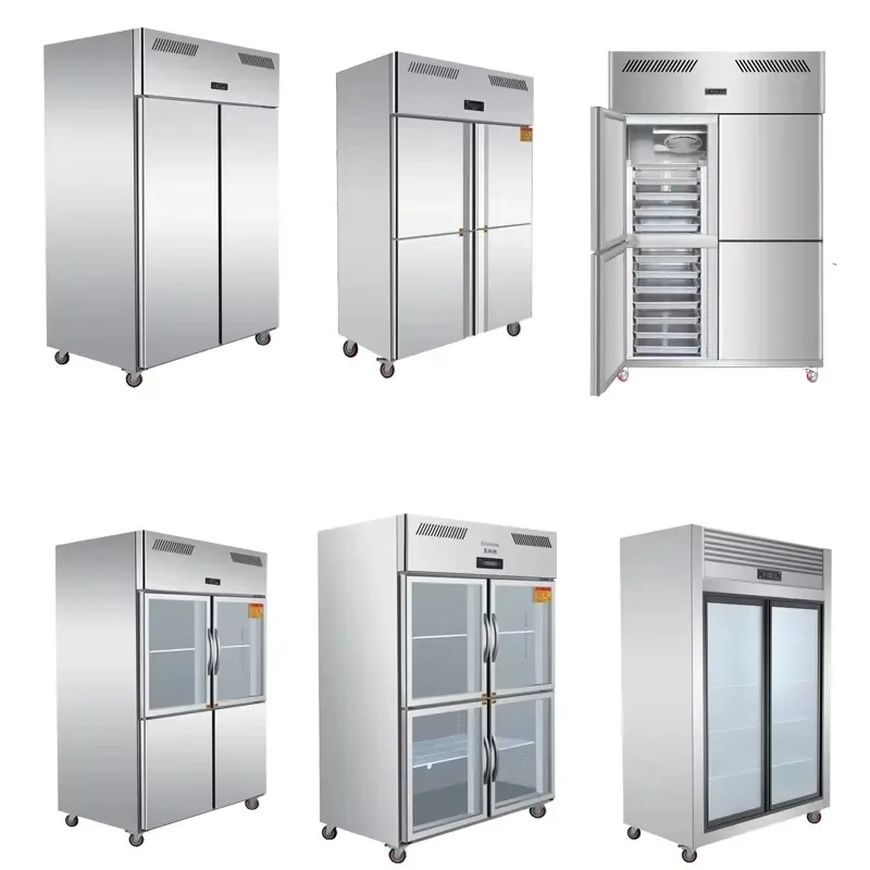 201 stainless steel commercial kitchen refrigerator single temperature dining room vertical deep freezer 304 vertical