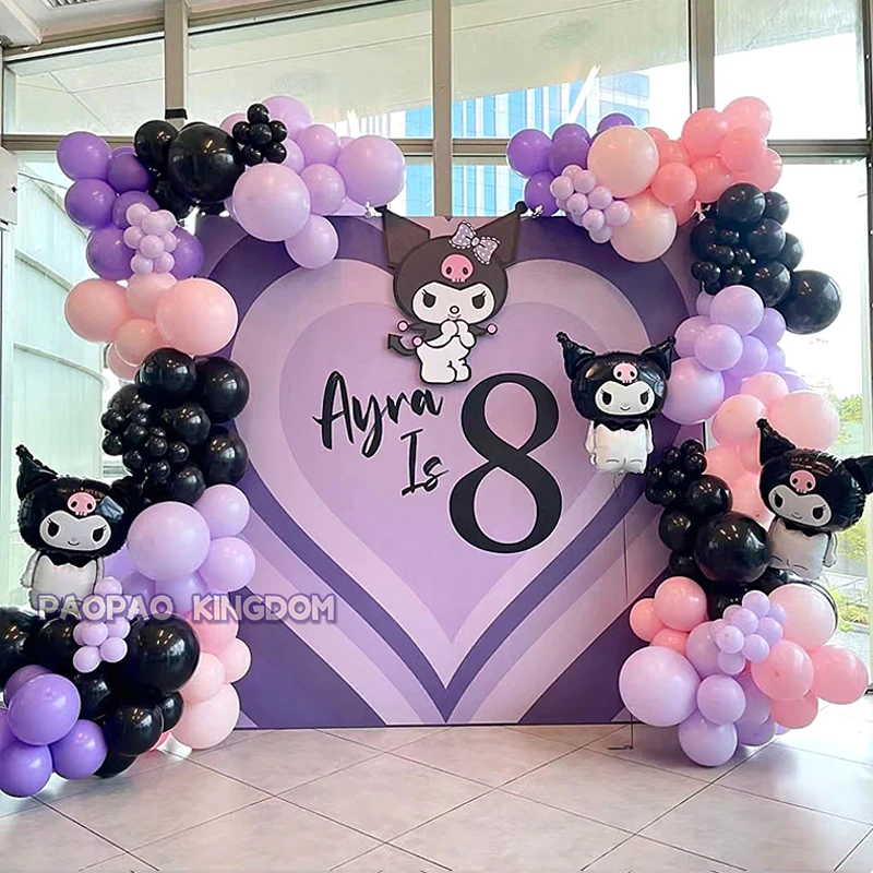 

Cartoon Kuromi Aluminum Film Balloon Set Spherical DIY Birthday Arrangement Party Decoration Balloons kawaii