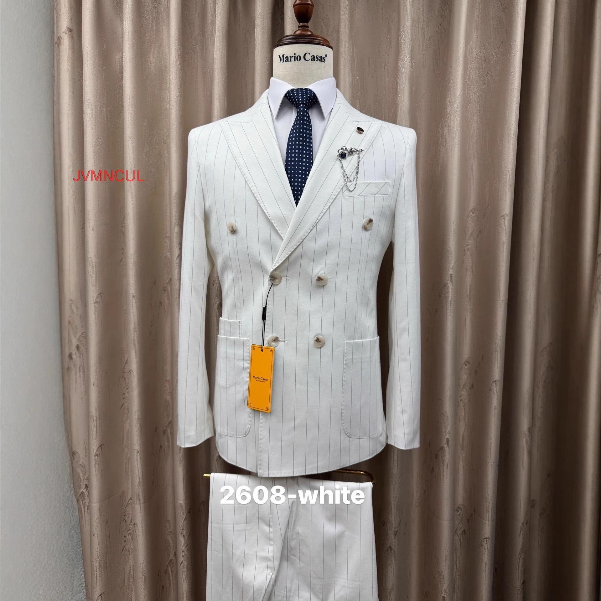 2026 Men's 2 Piece Suit Slim Fit Business Casual Office Wedding Hosting Outfit Blazer Pants Set Fashion Elegant Style