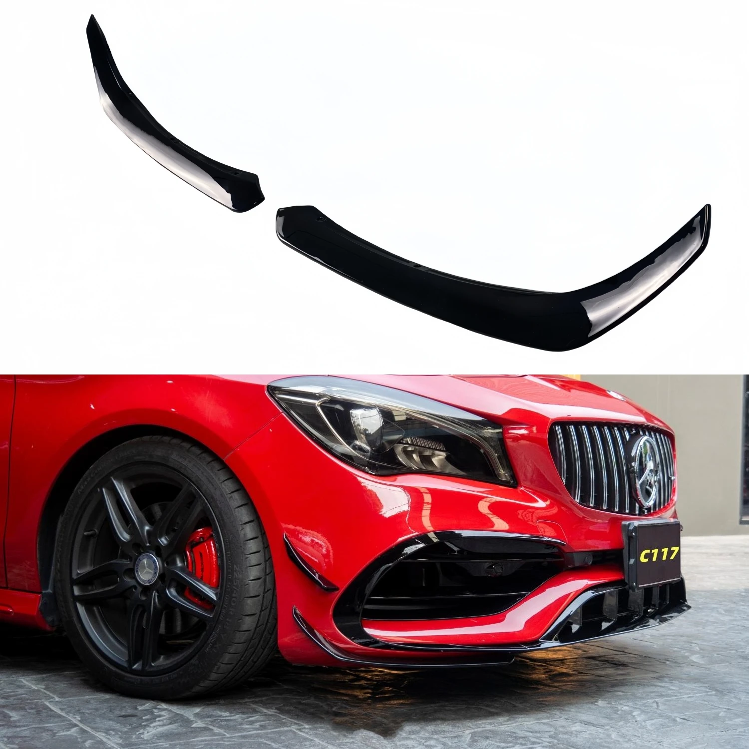 Séparateur de becquet latéral de pare-chocs avant de voiture, 4 pièces, pour Mercedes Benz CLA C117 X117 CLA200 220 250 CLA45 AMG Facelift 2015 – 2018, kits de carrosserie