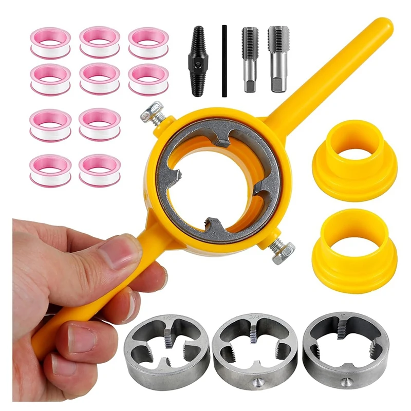 Outil ABRE-6Pcs de fabricant de fil de PVC, outil d'immunisation d'enfileur de tuyau, kit d'enfileur de tuyau avec l'outil de fabricant de matrices de 1/2 pouces 3/4 pouces 1 pouce