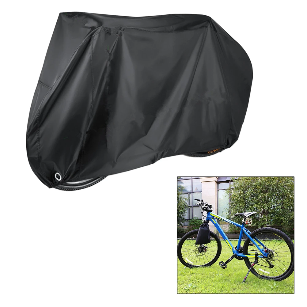 

Bike Covers Waterproof Dustproof Motorcycle Scooter Protector Black Elastic Bottom Foldable 190T Nylon Bike Rain Cover