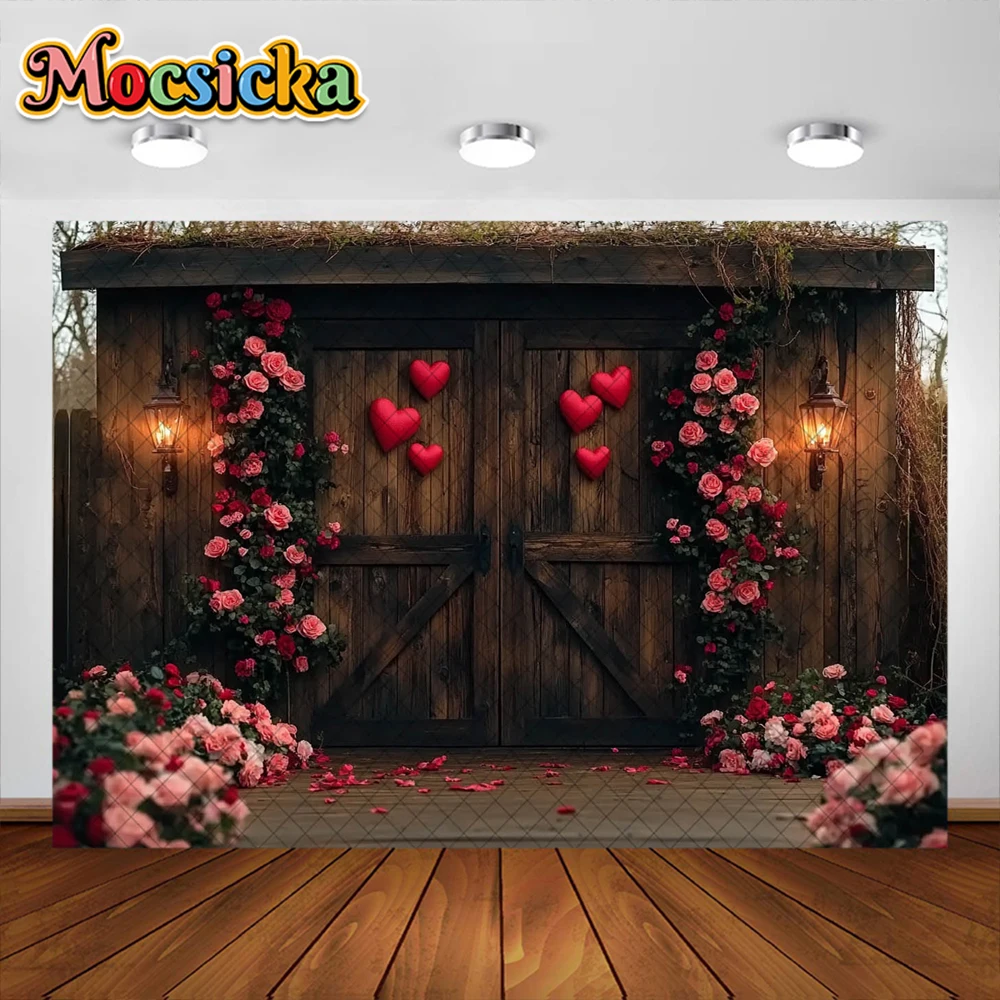 Valentine's Day Photography Background Pink Flower Farm Decoration Backdrops Girl Couple Portrait Photo Supplies Studio Props