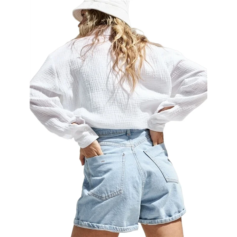 

Sturdy Womens Button Down Shirts Long Sleeve Cotton Casual Collared Blouses Loose Fit