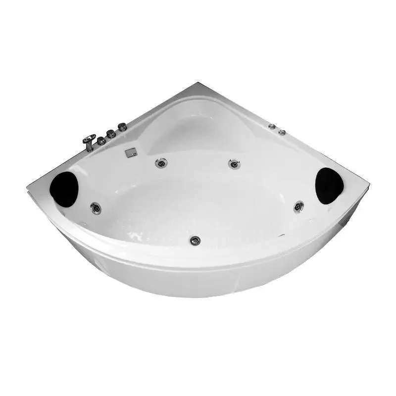 Triangular bathtub fan-shaped household shower head adult massage heating small apartment acrylic thermal insulation bathtub