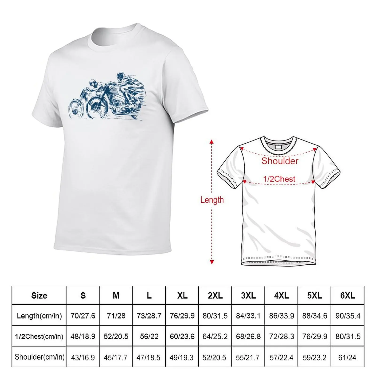 Isle of Man TT competition racers illustration at full throttle T-Shirt Plus Size Everyday Tee Shirt