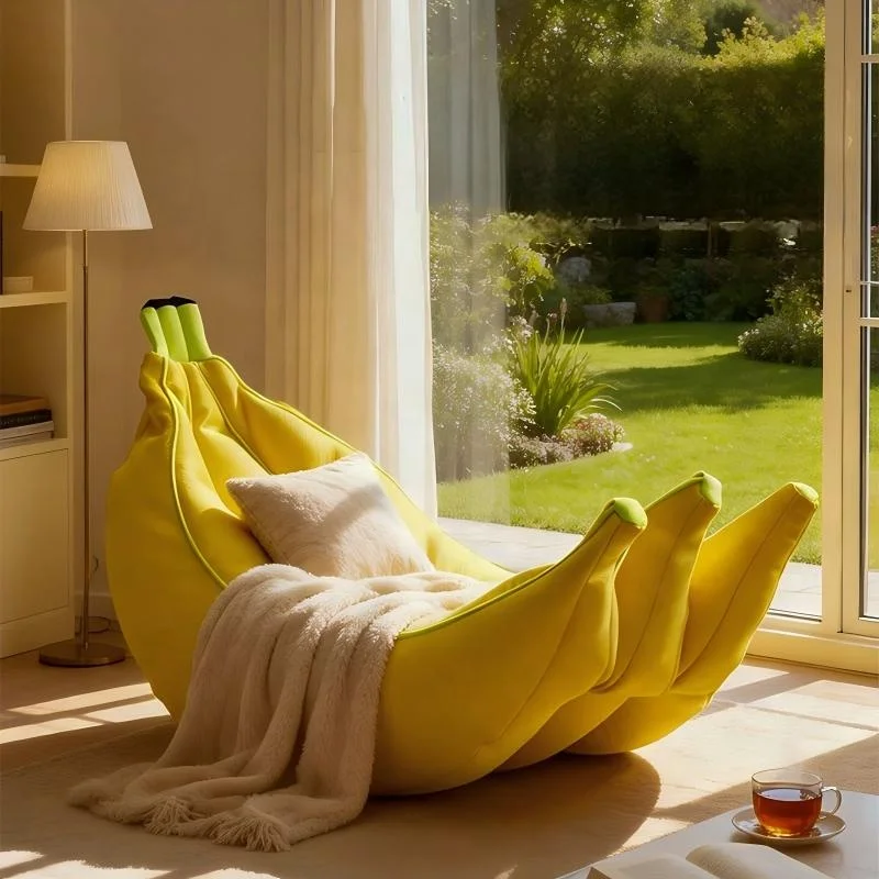 

#Banana Shaped Lazy Chair Cute Cartoon Fabric Lounge Chair for Bedroom Living Room Kids Room and Home Decor Furniture