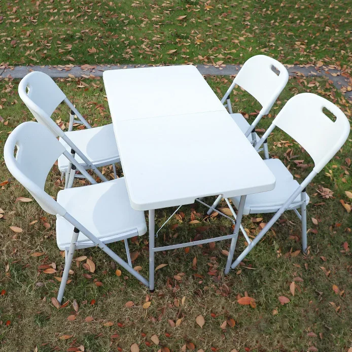 

Wholesale Commercial Portable White Metal Plastic Folding Rectangular Table Customized Color for Outdoor Party Camping Events