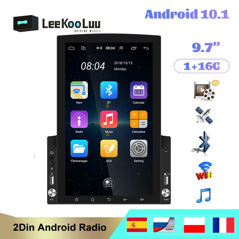 

9.7" Vertical Tesla style LeeKooLuu Car Radio 2 Din Android 10.0 Autoradio Multimedia Touch Screen for For Honda Ford Nissan VW