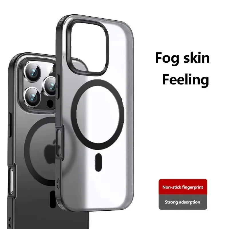 

Магнитный чехол для телефона с беспроводной зарядкой для IPhone 16 Plus 16 Pro Max Hard PC + прозрачные защитные чехлы из ТПУ с мягкими краями