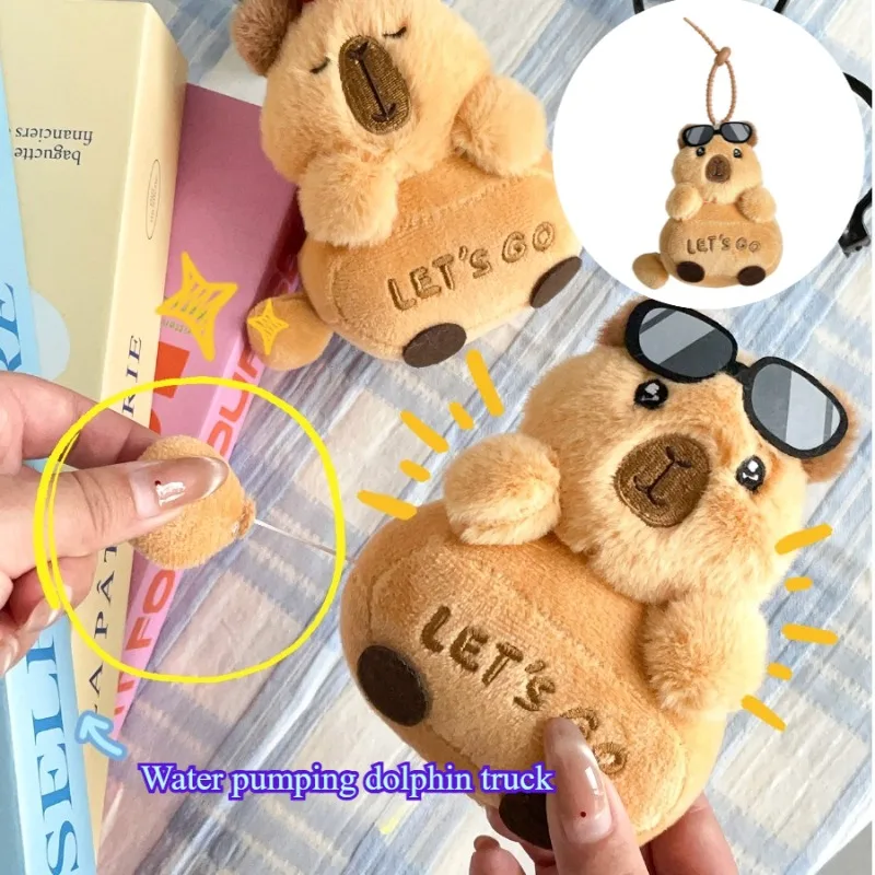 

Kawaii Plush Capybara Keychain Flocking Animal Pendant Phone Lanyard Hanging Keycord Charm Key Chains DIY Accessories Girl Gifts