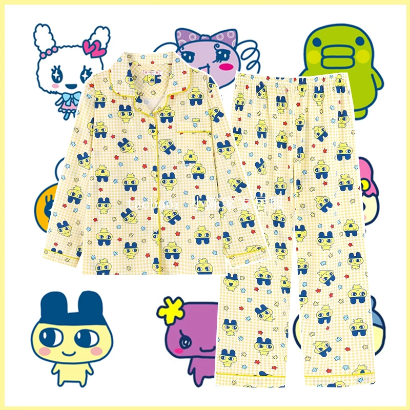 

Комплект из 2 предметов: шорты с коротким рукавом и брюки с длинным рукавом в стиле тамагочи, домашняя одежда для женщин и студенток, пижамы в корейском стиле