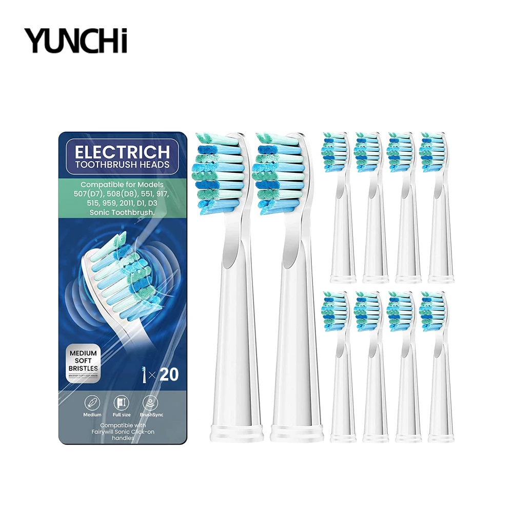 5/10/20/30Pcs Electric Toothbrush Head for Seago Series Sonic Toothbrush Replace Du Pont Head for Fairywill FW-507/508/515/551