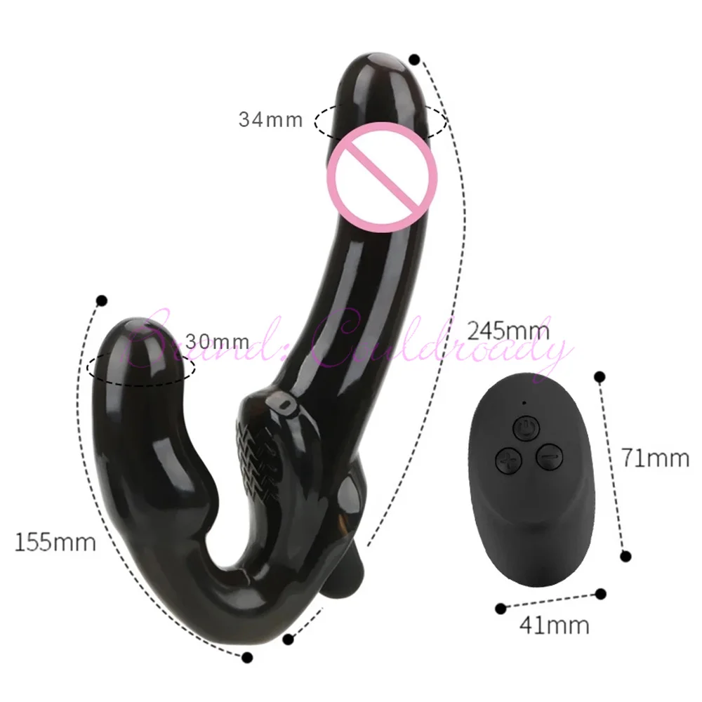 Lesiban Wireless Fake Penis Strap On Dildo Vibrator Women Vaginal Clit Stimulator Anal Butt Plug Sex Toys For Couples