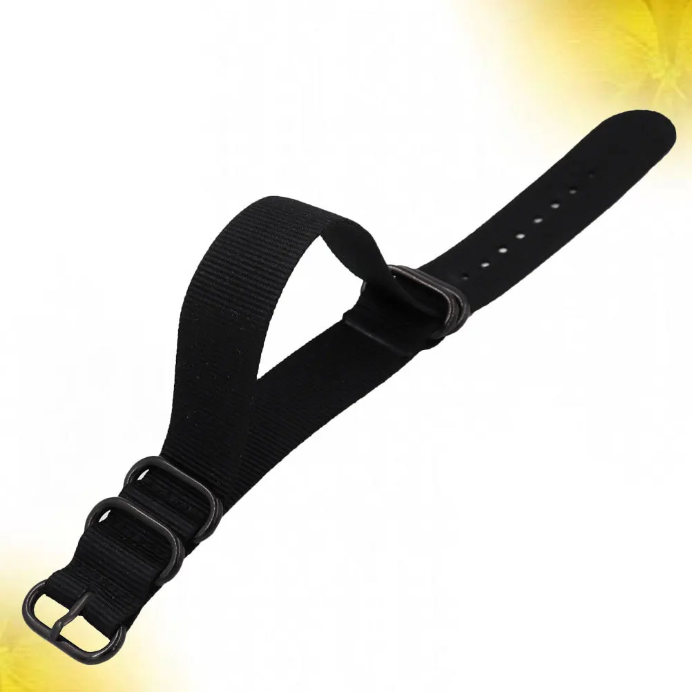 

1pc Nylon Canvas Black Canvas Watchstrap Durable Adjustable Band For Band Smart Watch Replacement Mens Gift Watch Accessory