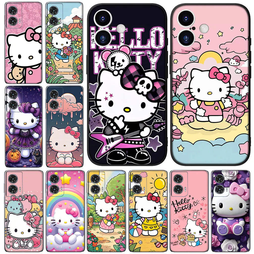 Чехол для Motorola Moto G04 G05 G13 G14 G15 G34 G35 G45 G50 G53 G55 G64 G75 G72 G54 G24 Power Hellos Cartoon Kittys Phone Case