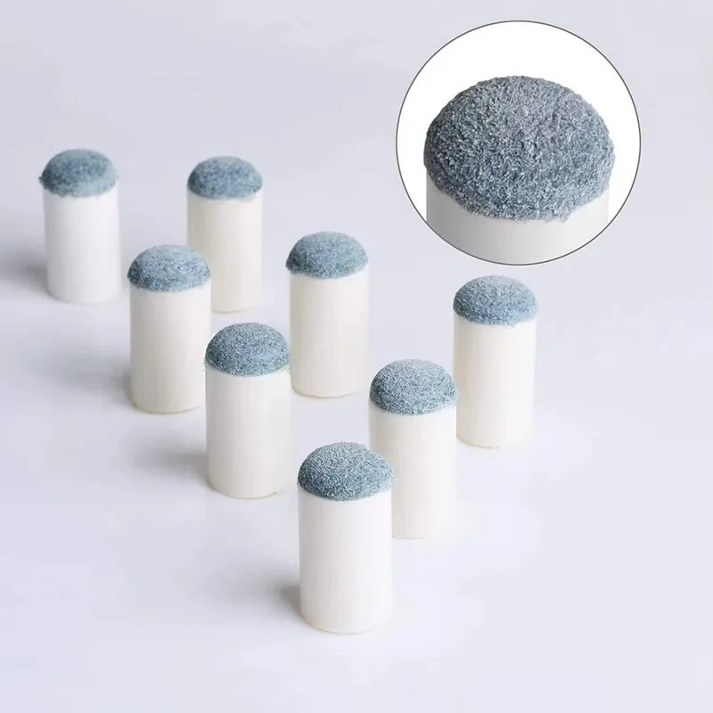 75pcs Pool Cue Tips Cylindrical White with Gray Top Fit Various Cues Practical Billiard Accessories for Daily Practice