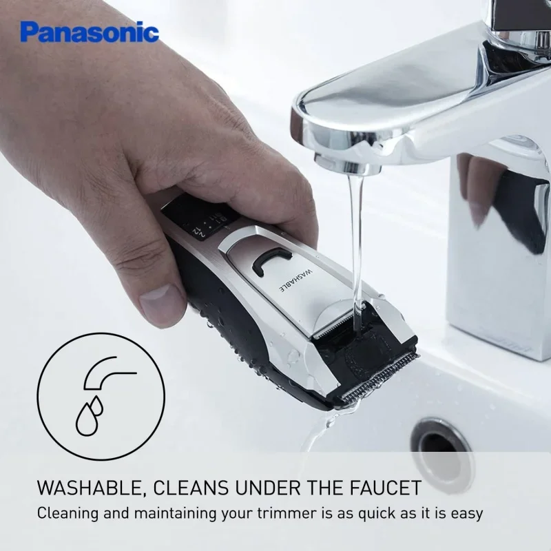 ماكينة تشذيب باناسونيك متعددة العواصف للرجال لشعر اللحية والجسم 39 إعداد طول الكسوة مع 3 ملحقات تشغيل لاسلكي
