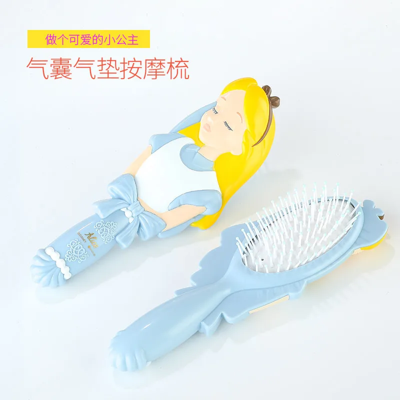 Kawaii Disney Alice in Wonderland Anime Figure Alice Air Cushion Combs Massage Comb Hair Brush Hairdressing Tool Girls Toy