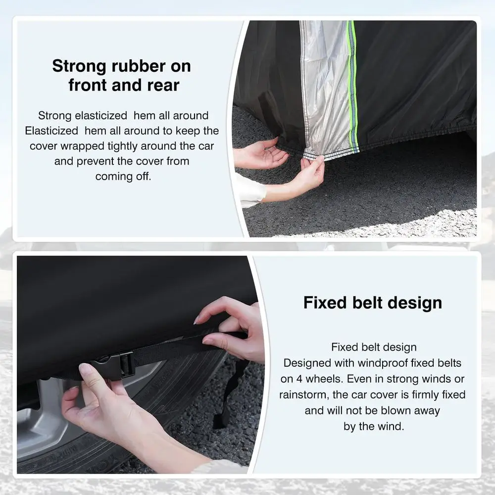 Cubierta impermeable para coche exterior para Toyota RAV4 1994-2026, cubierta SUV con cremallera y tiras reflectantes