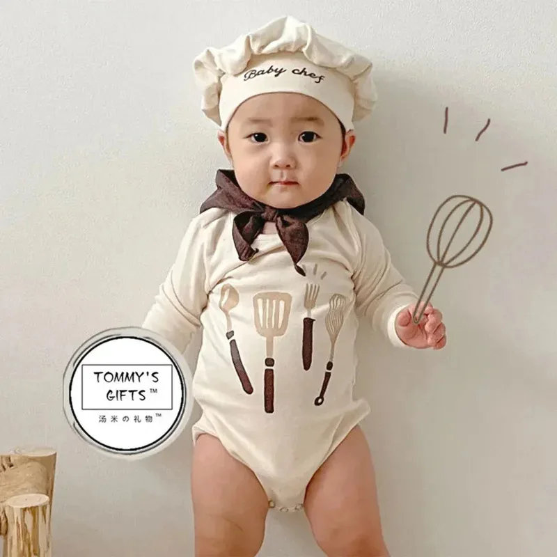 بدلة رومبير قصيرة طويلة للشيف كوك للأطفال البنات والأولاد والرضع للتصوير الفوتوغرافي وحفلات أعياد الميلاد 0-24 شهرًا EZc؛ 3.k'6;d