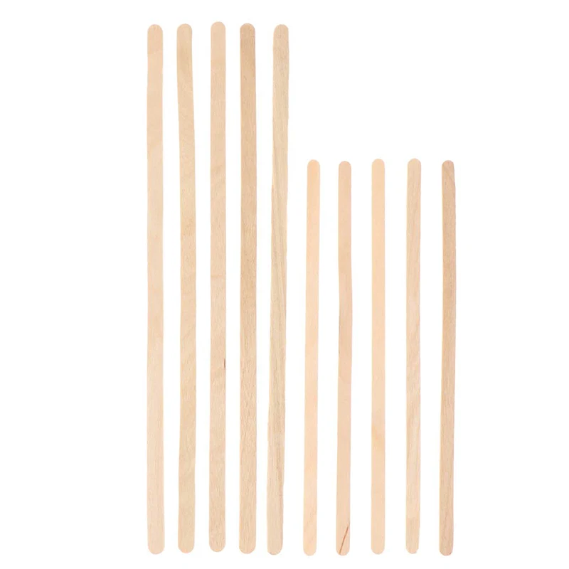 50Pcs/set Disposable Wooden Coffee Sticks 140mm/190mm Stirrers Hot Cold Drinking Stir Beverage Sticks Kitchen Gadgets