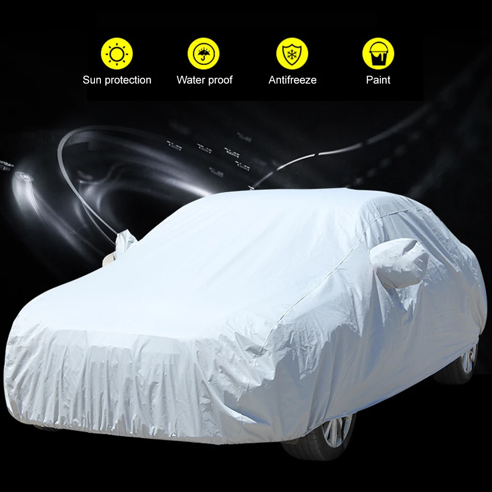 

Car Cover Outdoor Protection Full Exterior Snow Cover Sunshade Dustproof Protection Cover Universal for Hatchback Sedan SUV