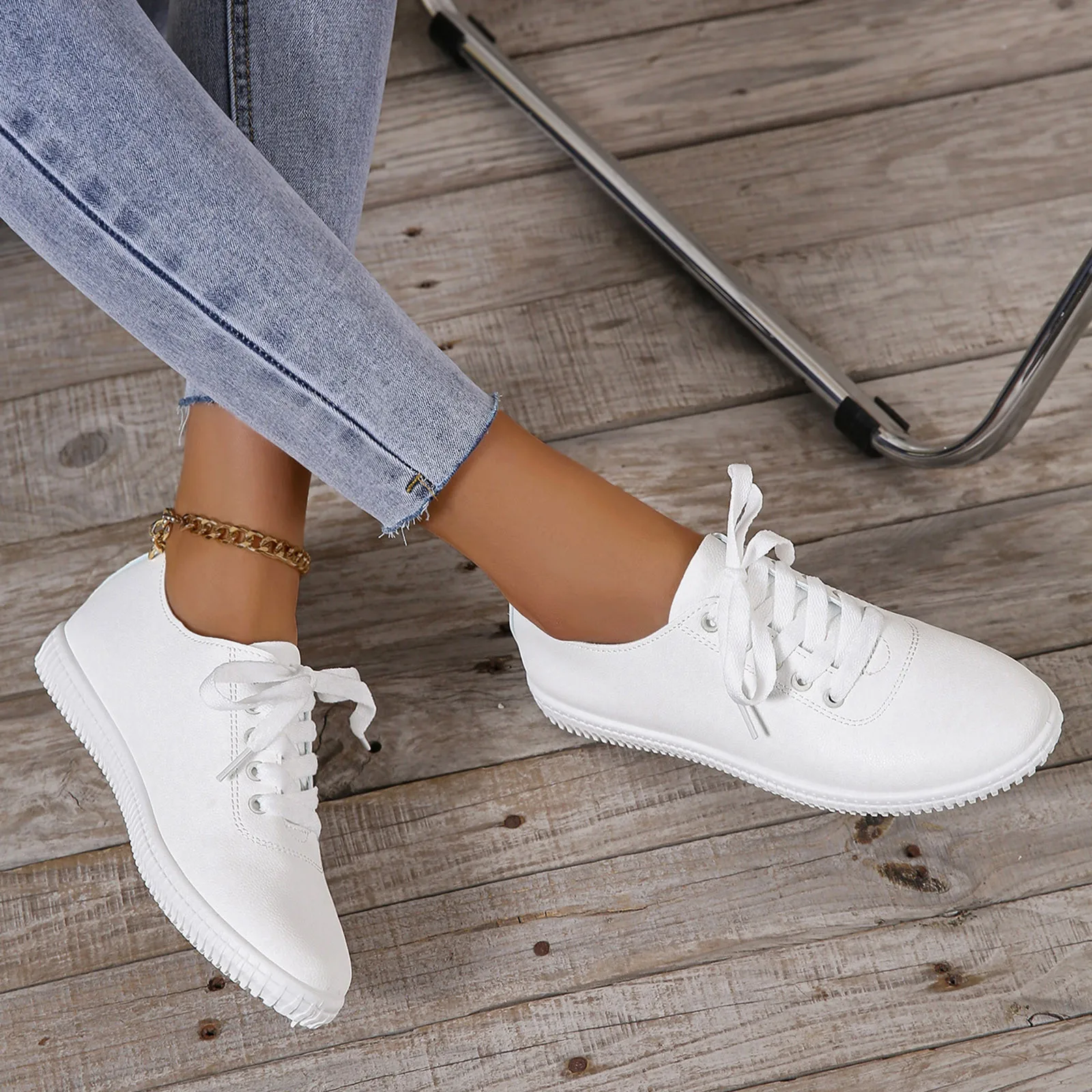 New Shoes For Women 2023 Fashion Korean Style White Casual Platform Shoes Breathable Low-top Sneaker Ladies Vulcanize Shoes