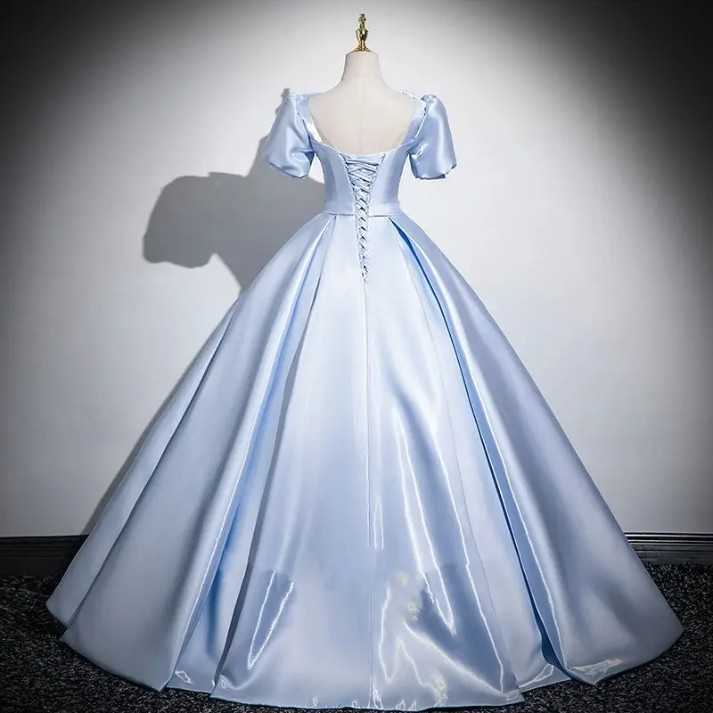 فساتين Quinceanera باللون الأزرق المخصص مع فيونكة للحفلات الراقصة وحفلات أعياد الميلاد وحفلات السهرة للنساء مناسبة رسمية فيستدو دي نوش