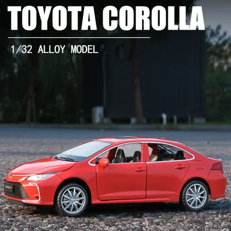 

1:32 Corolla, модель автомобиля из сплава, литая под давлением, металлические игрушечные транспортные средства, модель автомобиля, высокая имитация звука, свет, коллекция игрушек в подарок