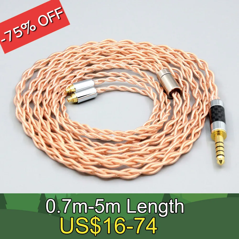 4 Core 1.7mm Litz HiFi-OFC Earphone Braided Cable For Sennheiser ie200 IE300 ie600 IE900