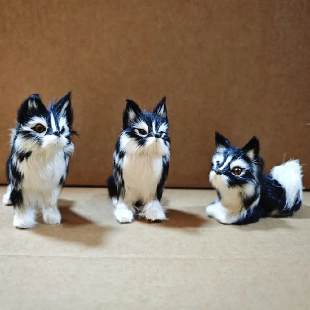 

Плюшевая игрушка Wolfhound с большим хвостом, привлекательные глаза, белая и черная плюшевая кукла-волкдог, мягкая коллекция, плюшевая кукла для собаки