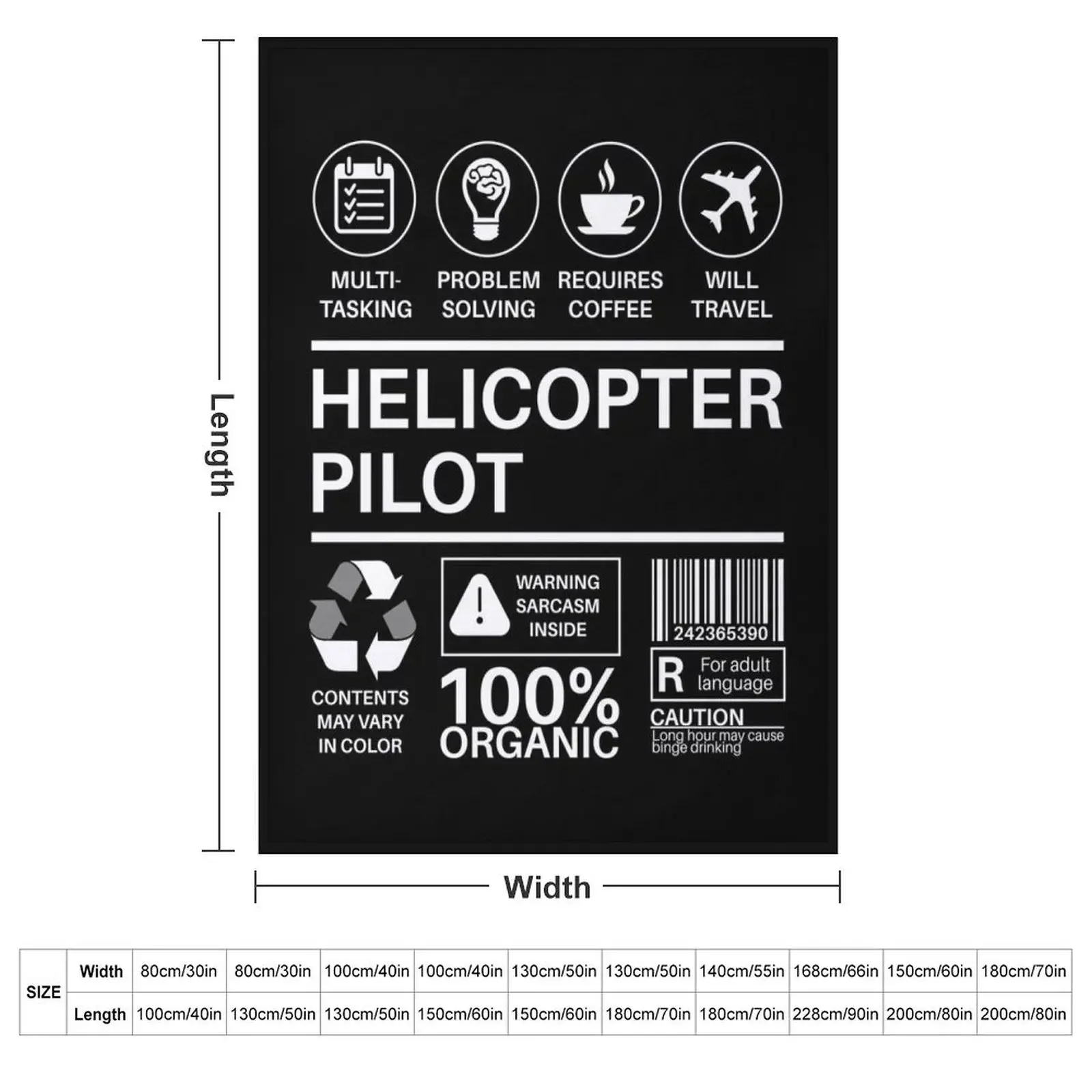 Helicopter Pilot Multitasking Certified Job Gift Item Throw Blanket Soft Beds Flannel Weighted Bed covers Blankets