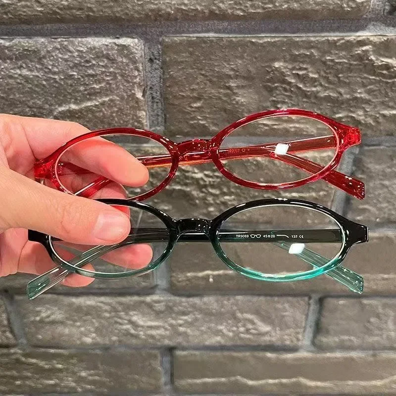 New Small Oval Frame Glasses Women Retro Harajuku Eyeglasses Clear Reading Spectacle Blue Light Blocking Eyewears