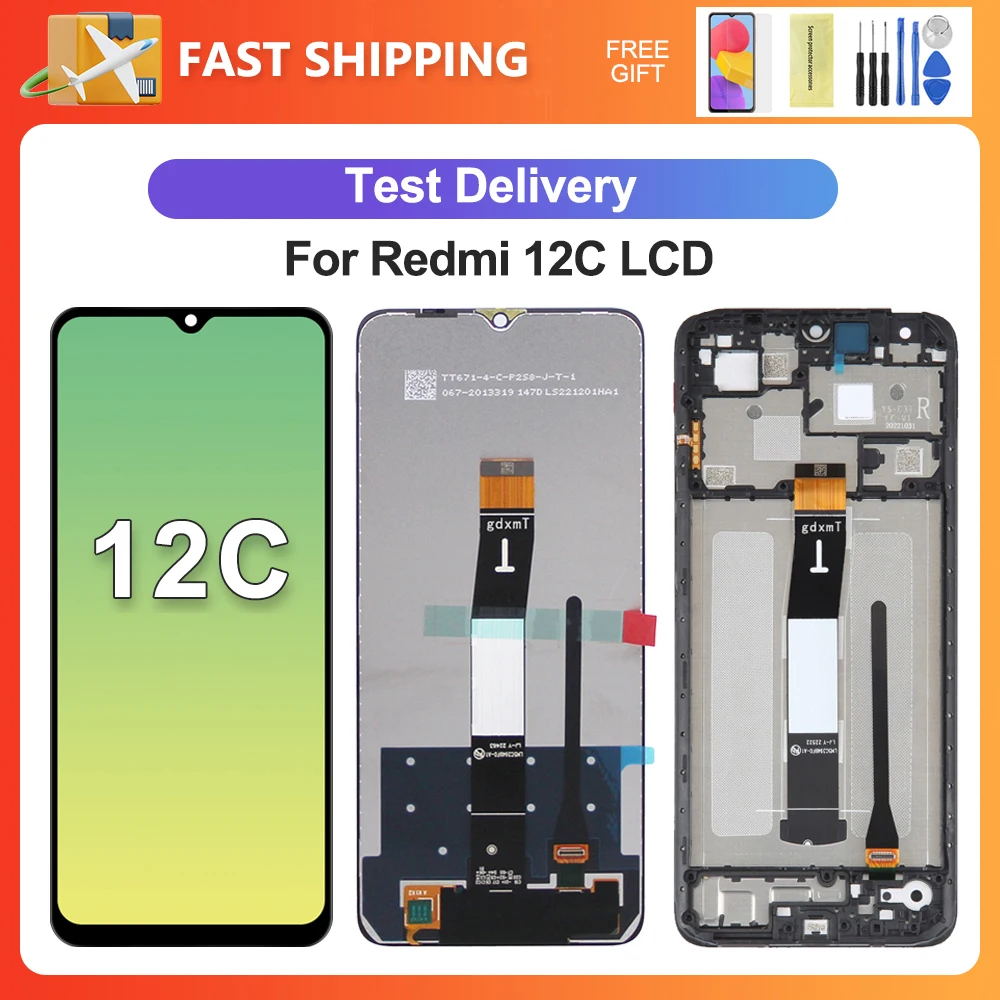 For Xiaomi Redmi 12C 6.71''For 22120RN86G 22120RN86I 22126RN91Y LCD Display Touch Screen Digitizer Assembly Replacement