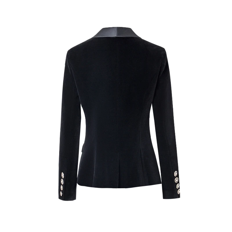 Spliced Velvet Women's Blazers Solid Slim Office Lady Formal Jackets Elegant Temperament Suit Coats 2025 Autumn New Outerwears