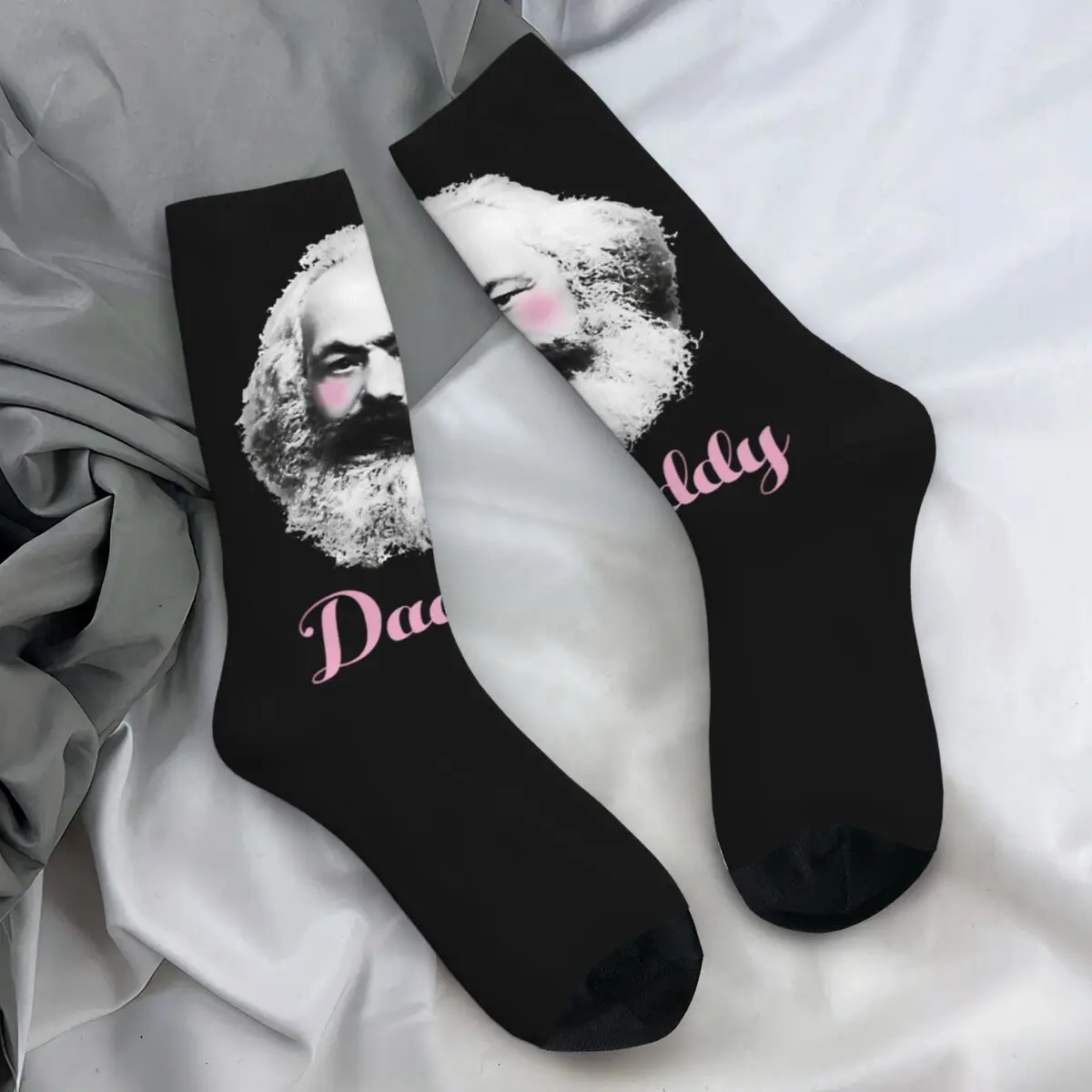 Karl Marx Socks Daddy Leisure Stockings Winter Non Slip Unisex Men Socks High Quality Graphic Climbing Socks