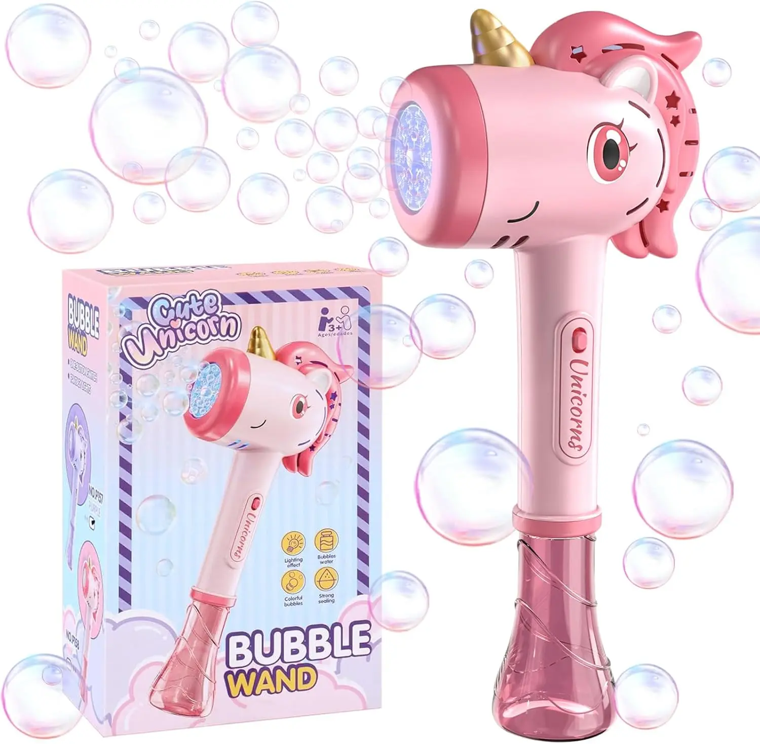 

Children's Automatic Bubble Machine With Light Bubble Stick Summer Toy Party Birthday Wedding Easter Gift Indoor And Outdoor