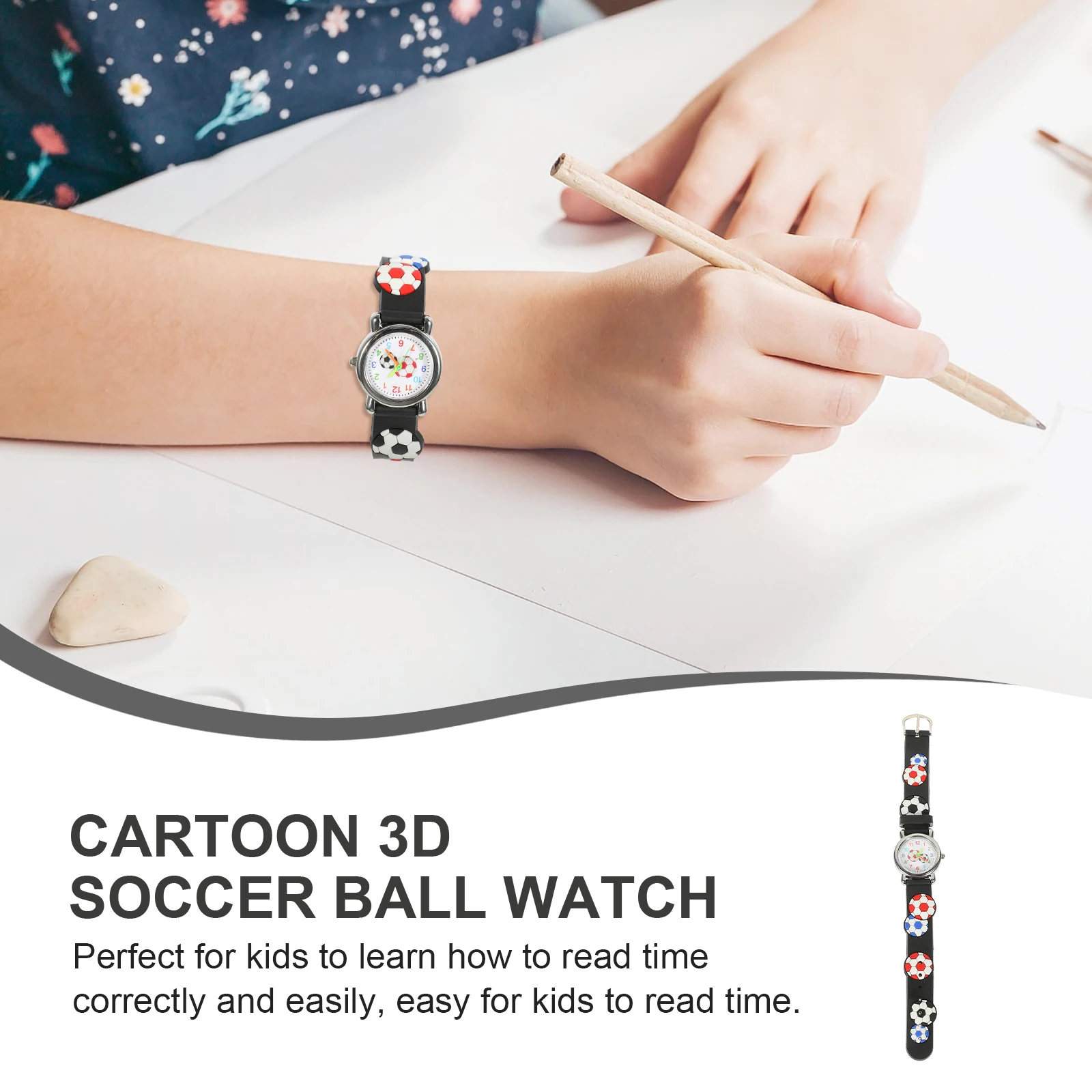 

Football Pattern Watch Cartoon for Children Kids Watches Childrens Steel Wire Birthday Gift Girl Glass