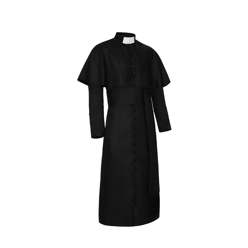 Sacerdote medievale mago pastore costumi Halloween morte Robe Cosplay pastore set per uomo donna Costume medievale muslimah Disfraz