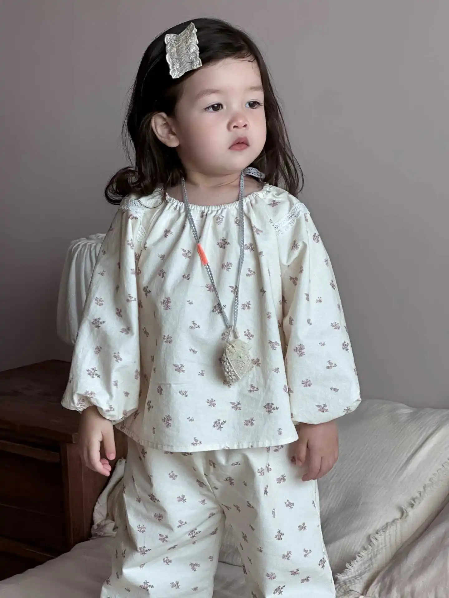 الفتيات لطيف الأزهار بلايز + السراويل 2 قطعة دعوى الاطفال القطن مجموعة الرضع ملابس فضفاضة 2025 الخريف جديد طفلة ملابس طويلة الأكمام مجموعة #5