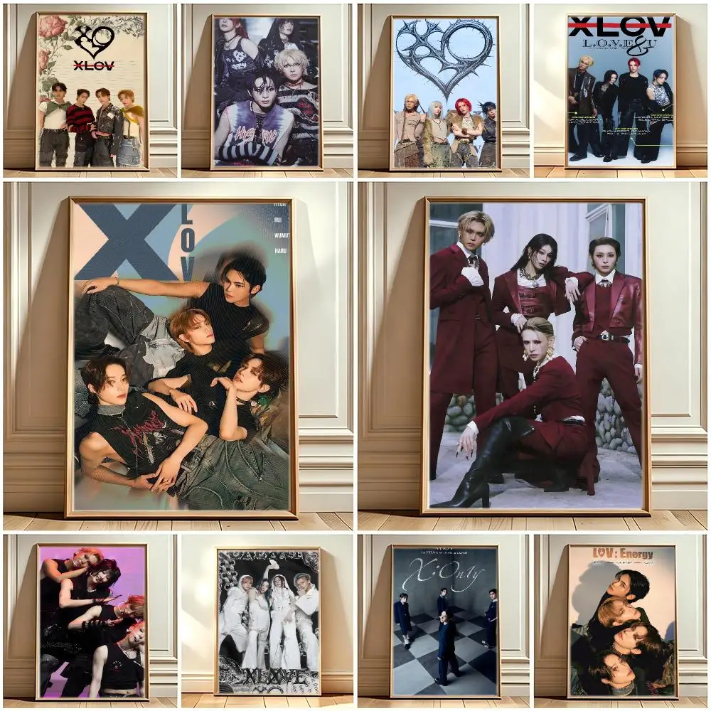 Kpop Group X-XLOV Poster Print Painting Home Decor for Bedroom Living Room Hallway