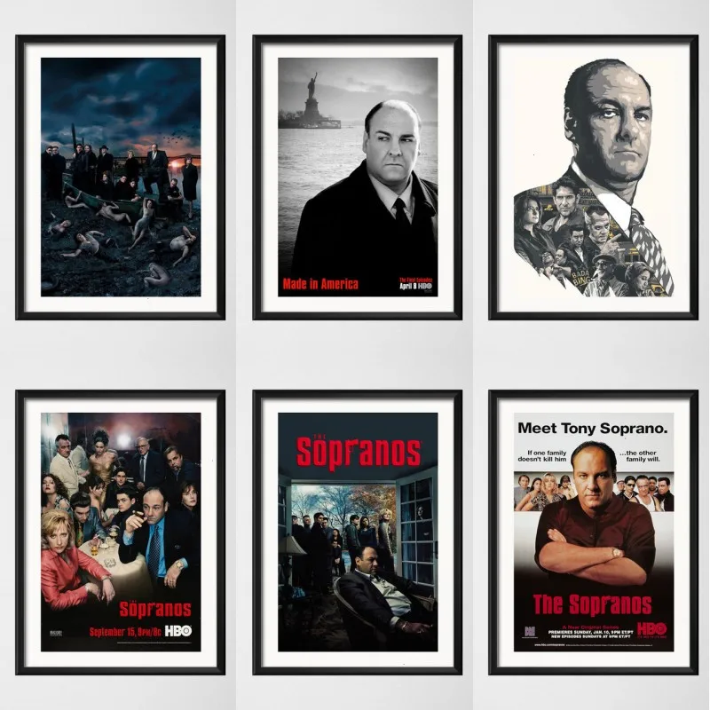 Classic TV Series Show The Sopranos Gangster Mafia Art Painting Vintage Canvas Poster Wall Home Decor